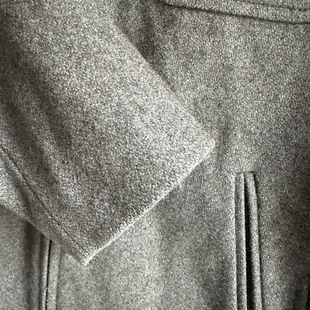J Crew Jacket Womens Medium Gray Wool Lined Coat YKK Zip Vintage‎ Pockets - Picture 7 of 9